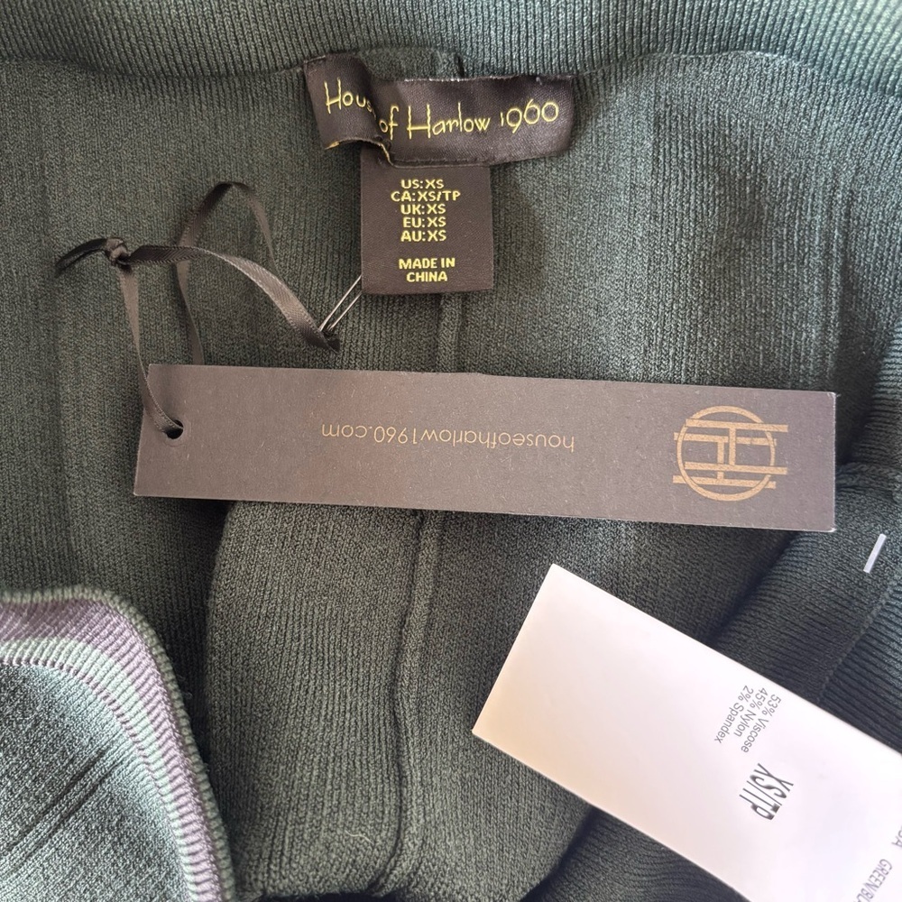 NWT House of Harlow 1960 Revolve Ribbed Green Knit Sweater Vest Skirt Set XS - Picture 10 of 12